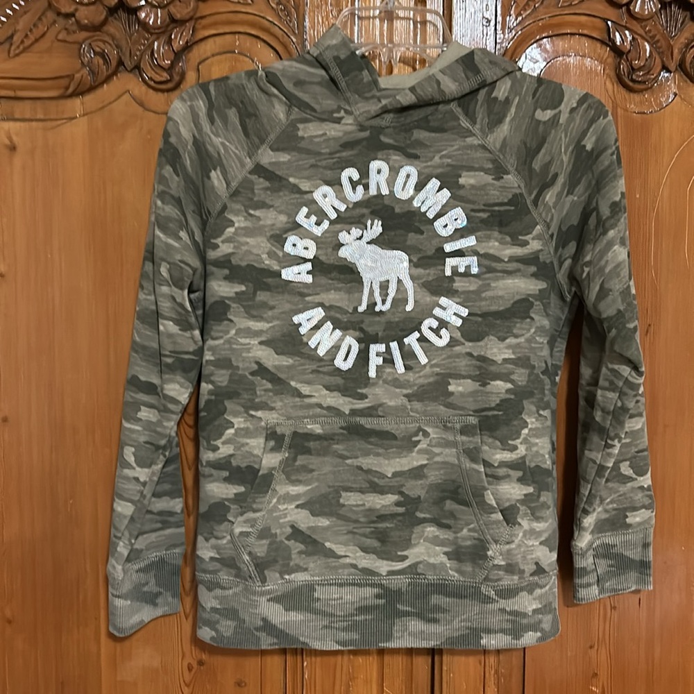 Abercrombie & Fitch Kids Camo Hoodie - Olive Green